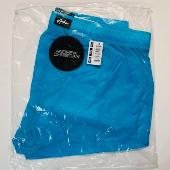 Andrew Christian Size M - Short 100% Nylon Swim Shorts - Turquoise - Picture 11 of 11